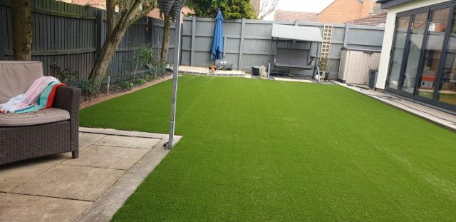 Artificial grass garden.