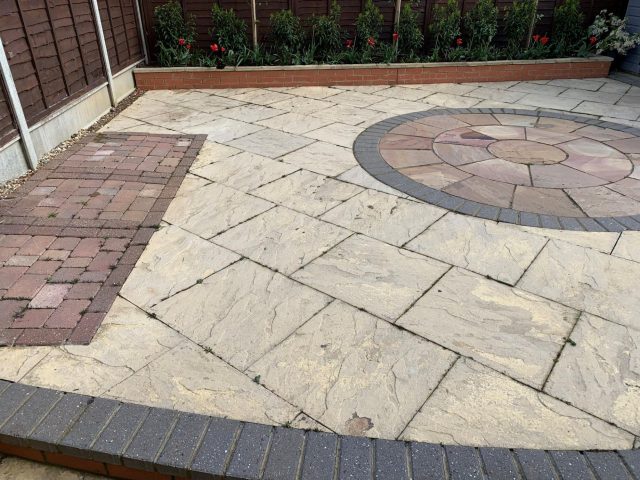 Back garden with a patio.