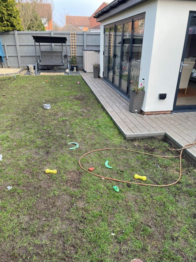 Before laying artificial grass.