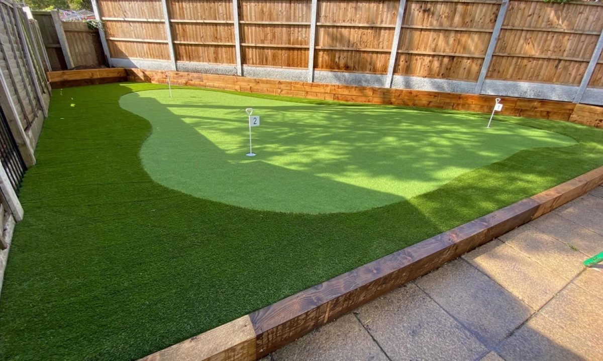 Small putting green.