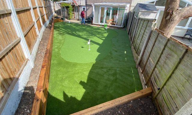 Golf course with artificial grass.